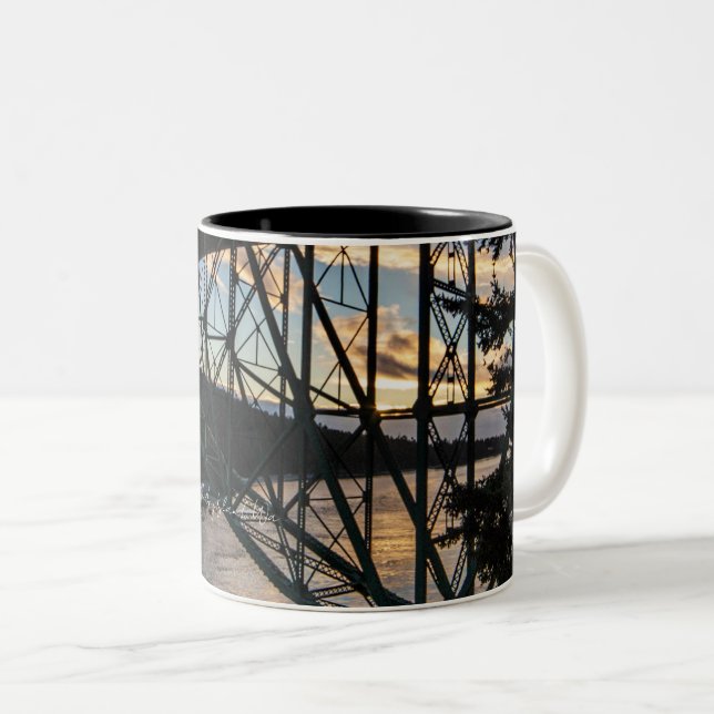 De Café Em Dois Tons Caneca Deception Pass Bridge (Frente Esquerda)