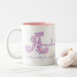 De Café Em Dois Tons Caneca decorativa do monograma do significado