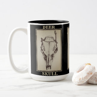 De Café Em Dois Tons Caneca "Deer Skull", preta e branca