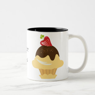 De Café Em Dois Tons Caneca deliciosa do cupcake