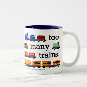 De Café Em Dois Tons Caneca demais dos trens