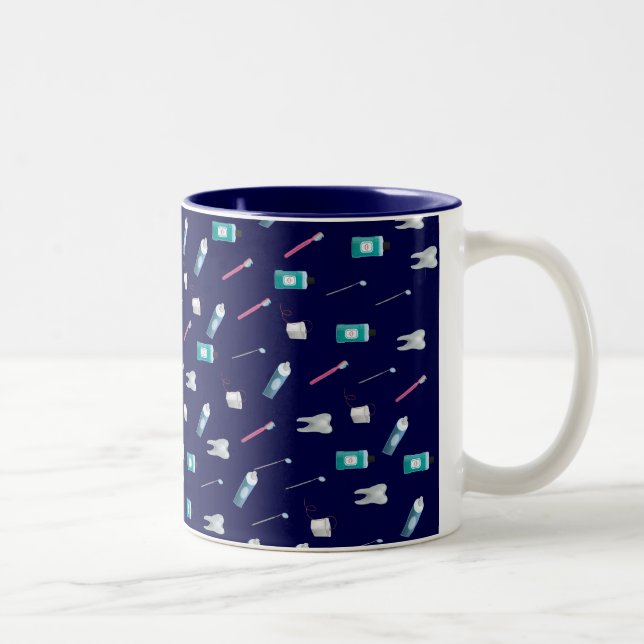 De Café Em Dois Tons caneca dental azul (Direita)