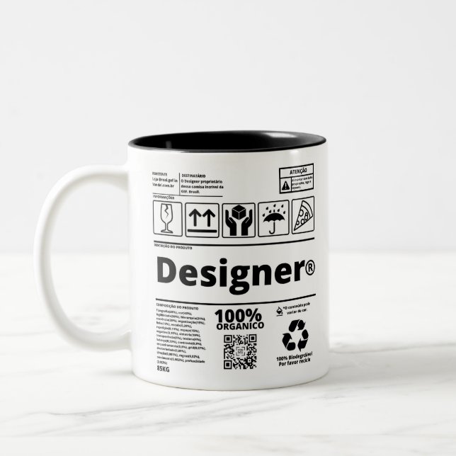 De Café Em Dois Tons Caneca Designer (Esquerda)