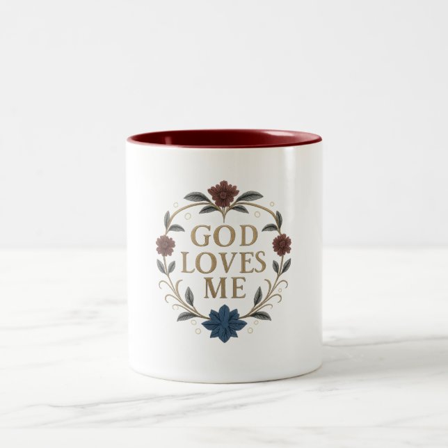 De Café Em Dois Tons Caneca - Deus Me Ama (Centro)