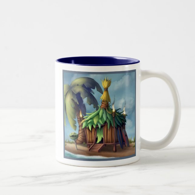 De Café Em Dois Tons Caneca distante da costa (Direita)