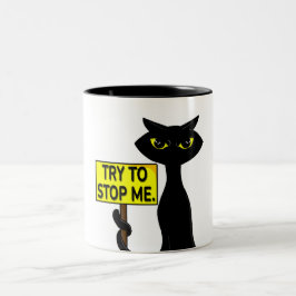 De Café Em Dois Tons Caneca Divertida Bad Boogie - Placa Tente Me Parar