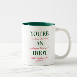 De Café Em Dois Tons Caneca Divertida Para Primo, Você é um Idiota, Can