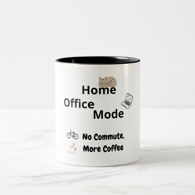 De Café Em Dois Tons Caneca Divertida para Trabalho Remoto para Colegas (Centro)