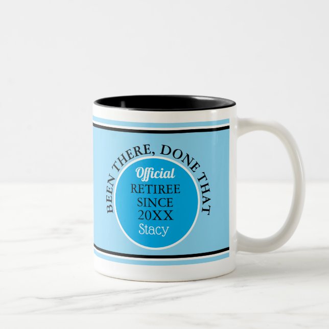 De Café Em Dois Tons Caneca divertida personalizada para aposentado (Direita)