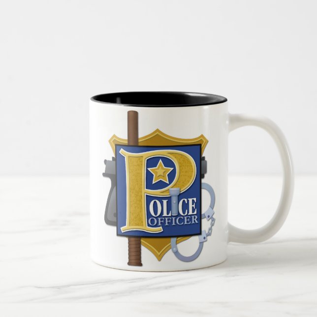 De Café Em Dois Tons Caneca do "agente da polícia" (Direita)
