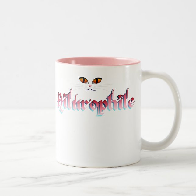 De Café Em Dois Tons caneca do Ailurophile-gatinho (Direita)