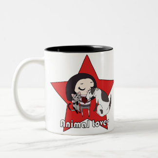 De Café Em Dois Tons Caneca do amante dos animais