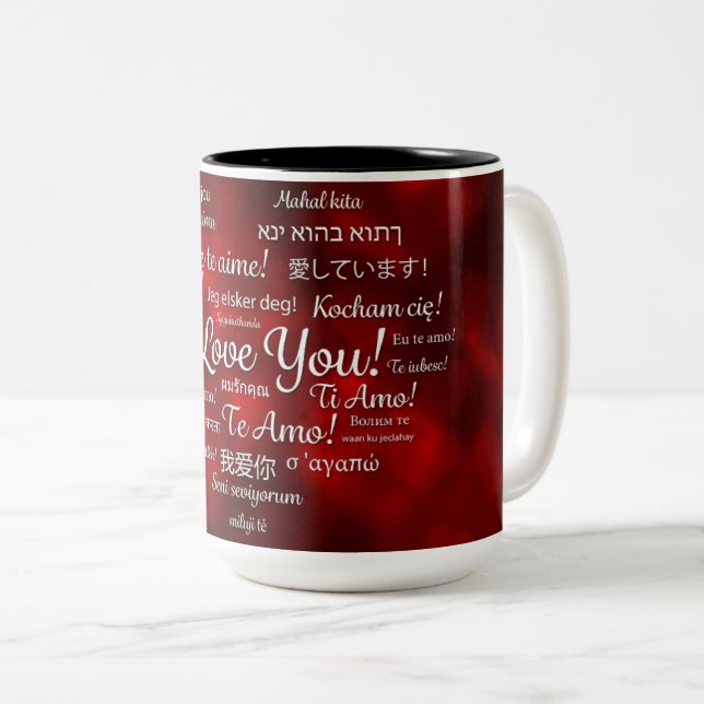 De Café Em Dois Tons Caneca do Amor (Frente Esquerda)