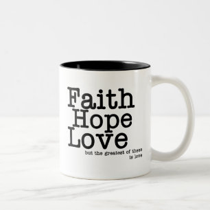 De Café Em Dois Tons Caneca do amor da esperança da fé