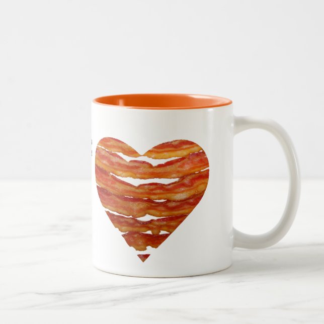 De Café Em Dois Tons Caneca do amor do bacon (Direita)