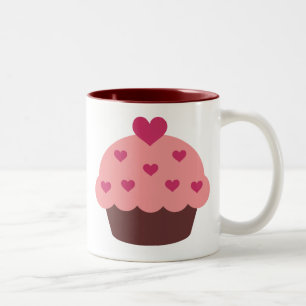 De Café Em Dois Tons Caneca do amor do cupcake