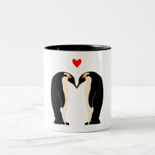 De Café Em Dois Tons Caneca do amor do pinguim