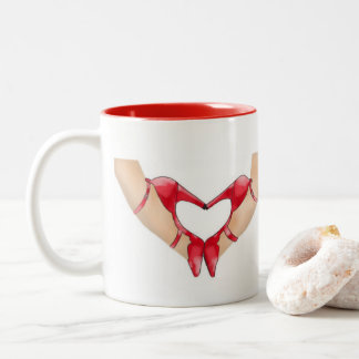 DE CAFÉ EM DOIS TONS CANECA DO AMOR DOS CALÇADOS