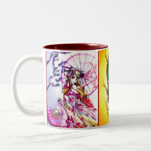 De Café Em Dois Tons Caneca do Anime do marcador (Esquerda)