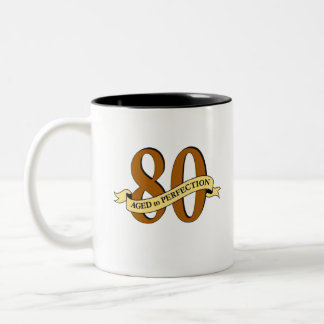 De Café Em Dois Tons caneca do aniversário do 80