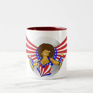 De Café Em Dois Tons Caneca do anjo do amor do Afro