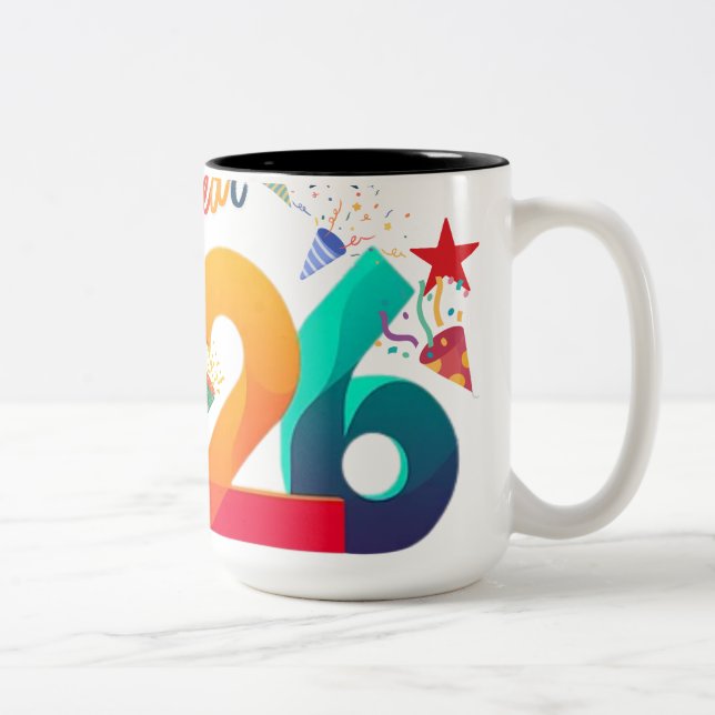 De Café Em Dois Tons caneca do ano novo  (Direita)