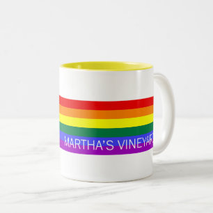De Café Em Dois Tons Caneca do arco-íris do Martha's Vineyard