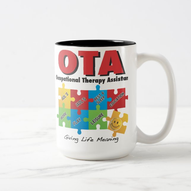 De Café Em Dois Tons Caneca do assistente da terapia ocupacional (Direita)
