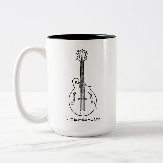 De Café Em Dois Tons Caneca do bandolim do F-Estilo (Esquerda)