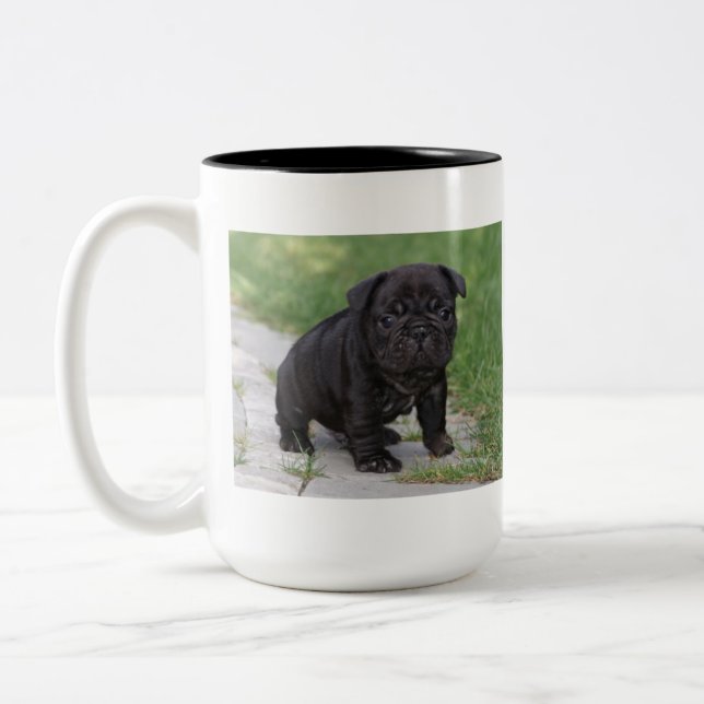 De Café Em Dois Tons Caneca do buldogue francês (Esquerda)