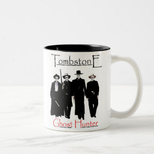 De Café Em Dois Tons Caneca do caçador do fantasma da lápide