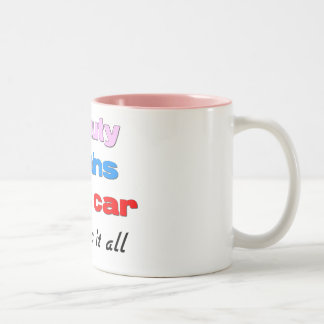 De Café Em Dois Tons Caneca do carro rápido dos cérebros da beleza