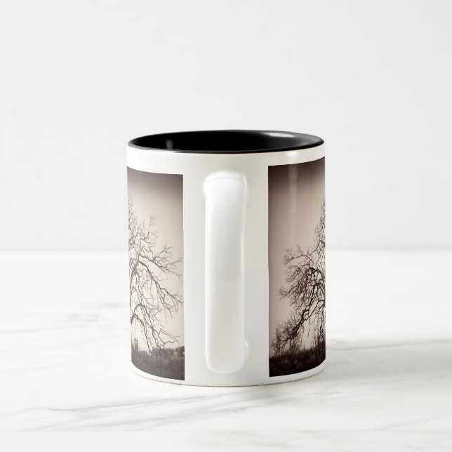 De Café Em Dois Tons Caneca do carvalho (Alça)