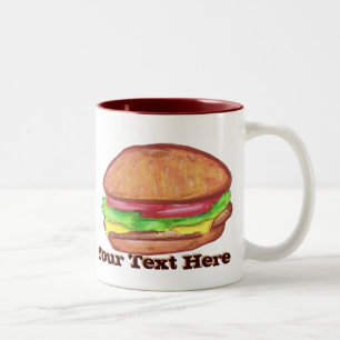 De Café Em Dois Tons Caneca do cheeseburger