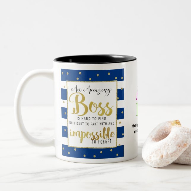 De Café Em Dois Tons CANECA do CHEFE - OBRIGADO DIRIGIR o marinho e o (Com Donut)
