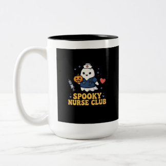 De Café Em Dois Tons Caneca do Clube da Enfermeira Assustadora - Hallow
