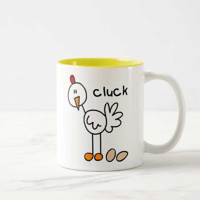 De Café Em Dois Tons Caneca do Cluck da galinha (Direita)