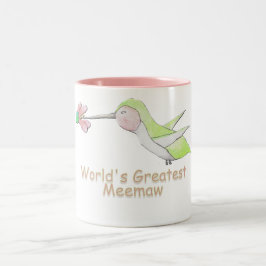 De Café Em Dois Tons Caneca do colibri do Meemaw do mundo a grande