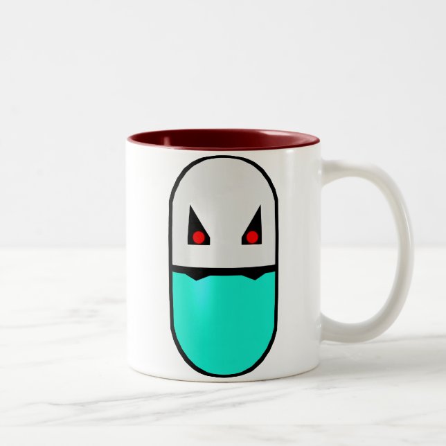 De Café Em Dois Tons Caneca do comprimido da paródia do Prozac do (Direita)