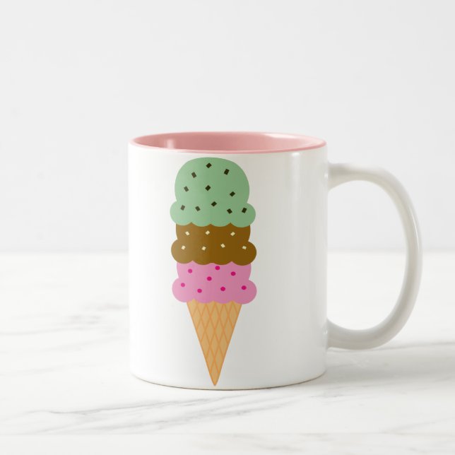 De Café Em Dois Tons Caneca do cone do sorvete (Direita)