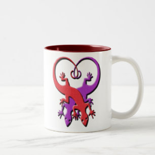 De Café Em Dois Tons Caneca do coração do geco
