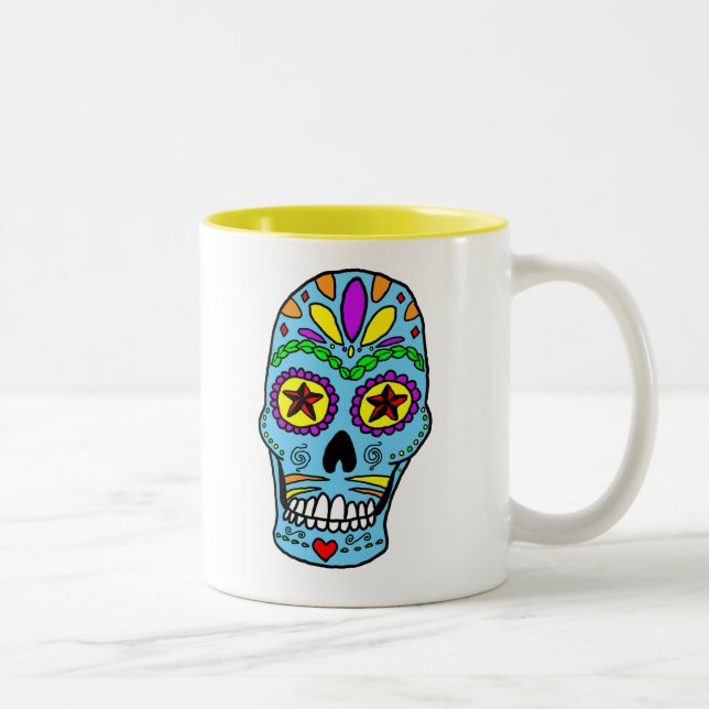 De Café Em Dois Tons Caneca do crânio do açúcar (Direita)