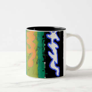 De Café Em Dois Tons Caneca do ~ da arte moderna do ~ das vibrações