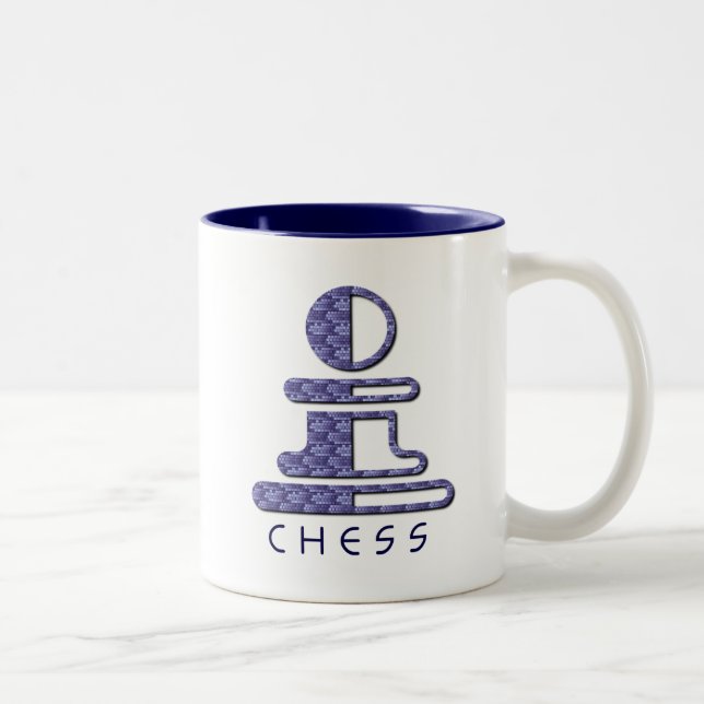 De Café Em Dois Tons Caneca do design do penhor da xadrez (Direita)