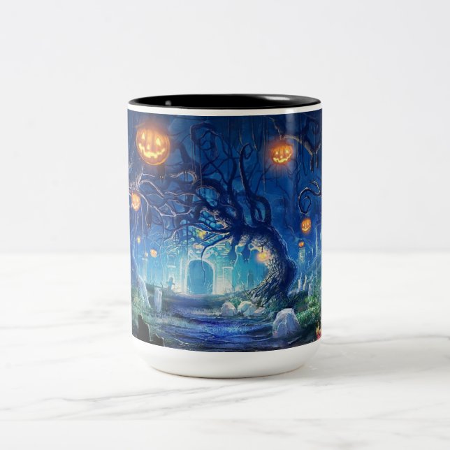 De Café Em Dois Tons caneca do Dia das Bruxas (Centro)
