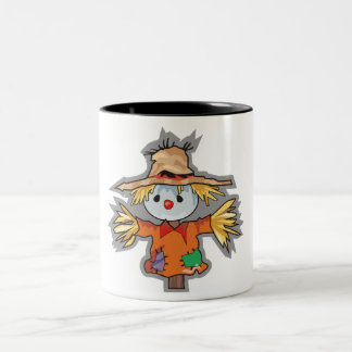 De Café Em Dois Tons Caneca do Dia das Bruxas do espantalho