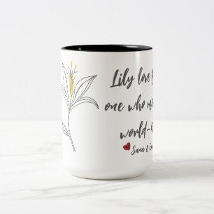 De Café Em Dois Tons Caneca do Dia das Mães Lírio Amarelo