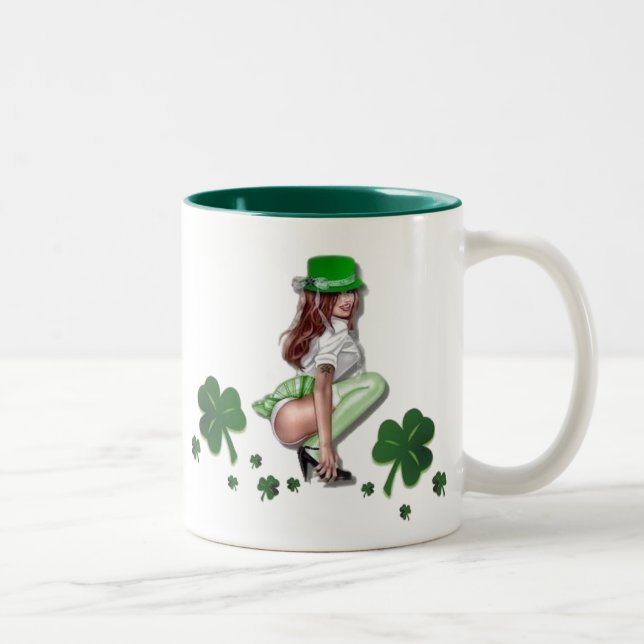 De Café Em Dois Tons Caneca do dia do St. Patricks (Direita)