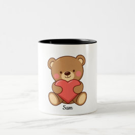 De Café Em Dois Tons Caneca do Dia dos Namorados do Urso Personalizado 