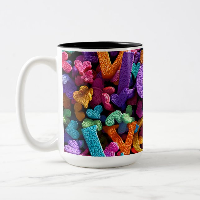 De Café Em Dois Tons Caneca do Dia dos Namorados | Romântica, Fofa e Ac (Esquerda)